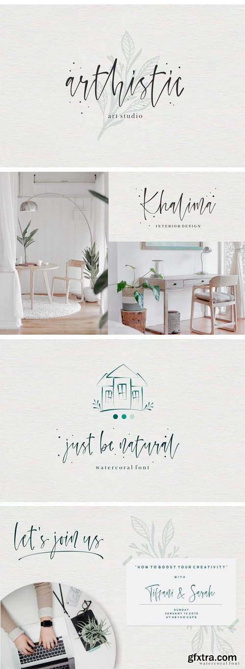 CM - Watercoral // Natural Script Font 3333319