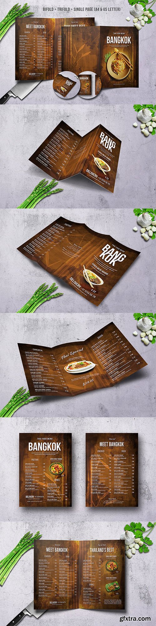 Thai Food Menu Bundle A4 & US Letter