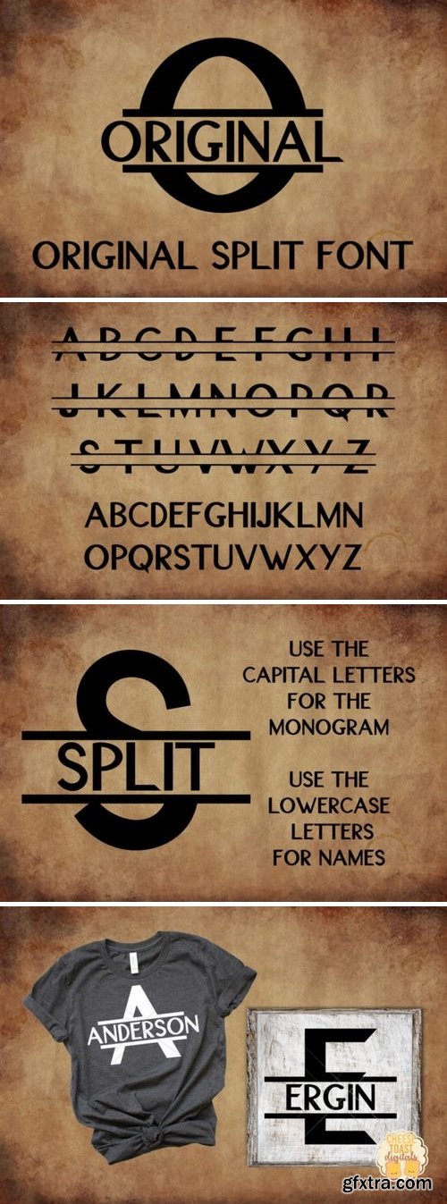 Fontbundles -  Original Split Font - A Monogram Font 131715