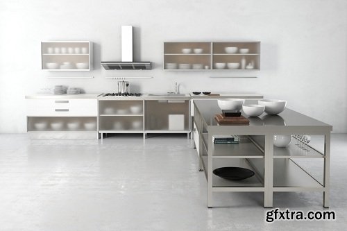 Modern Kitchen 6 3d Model