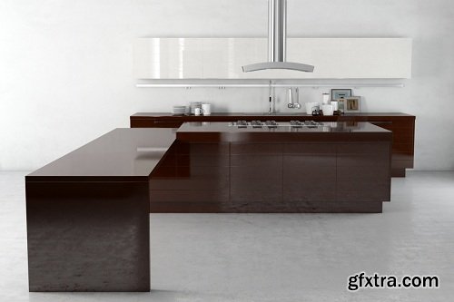 Modern Kitchen 7 3d Model