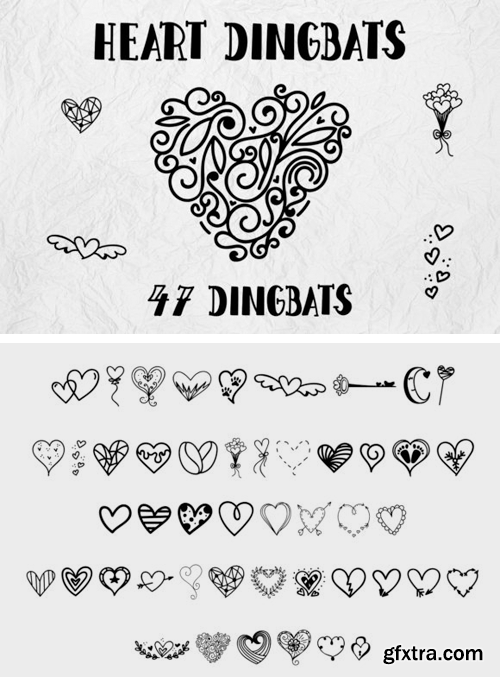 Heart Dingbats Font