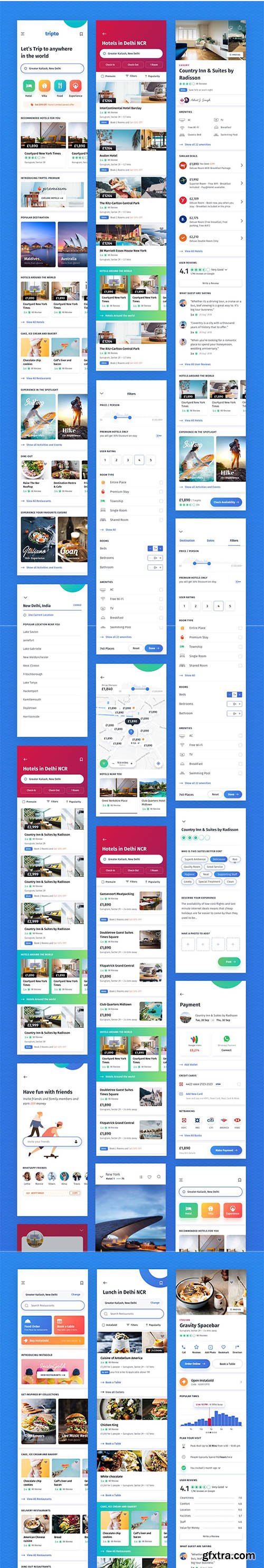 Tripto Travel and Food Mobile App UI-kit