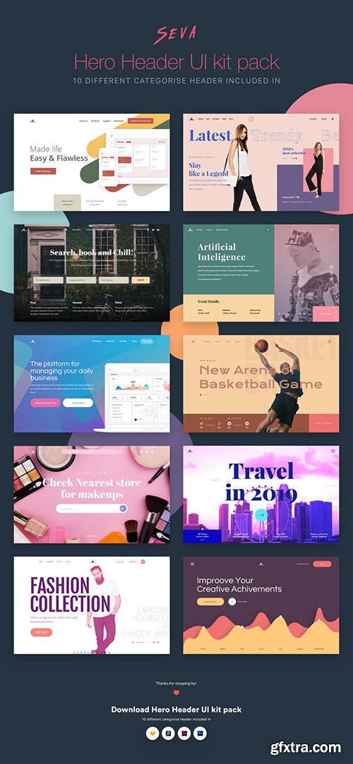 Seva header ui kit pack-2