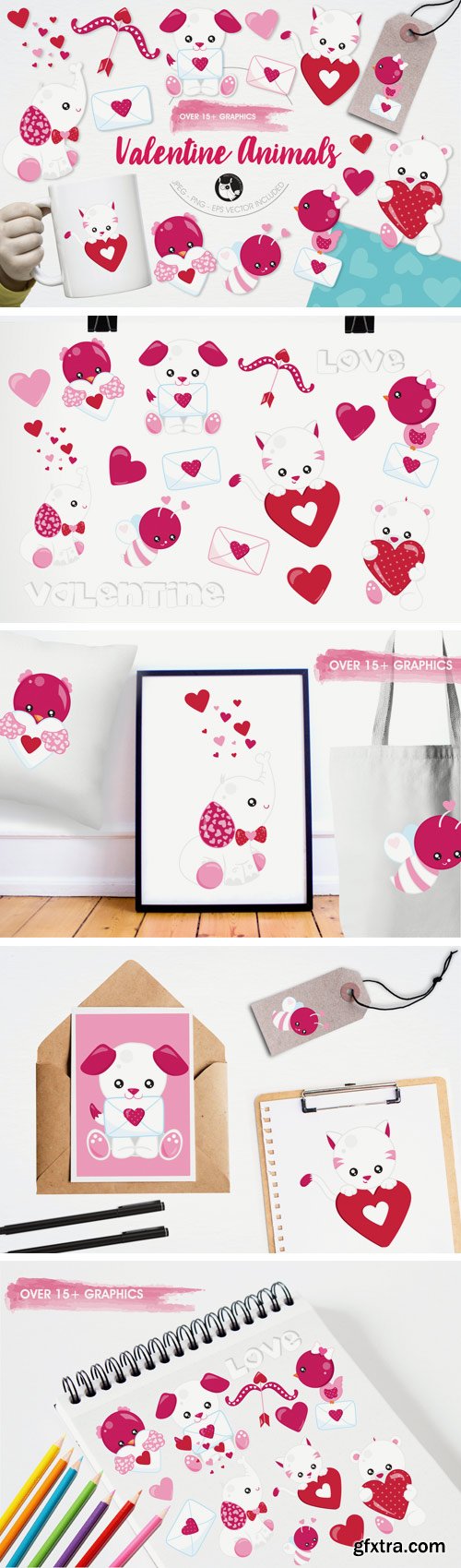 Designbundles - Valentine Animals Graphics and Illustrations 14606