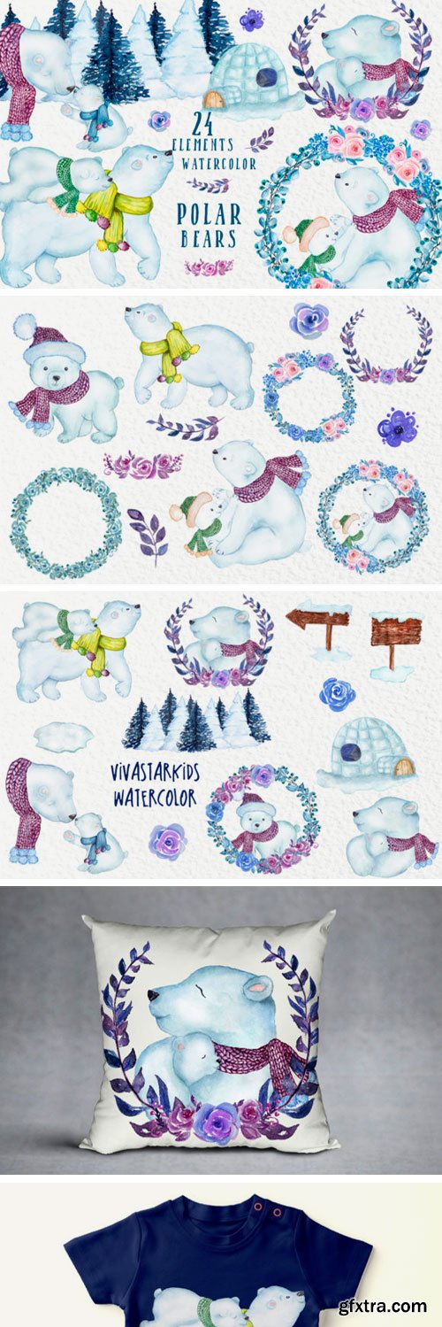 Watercolor Winter Animals 744901