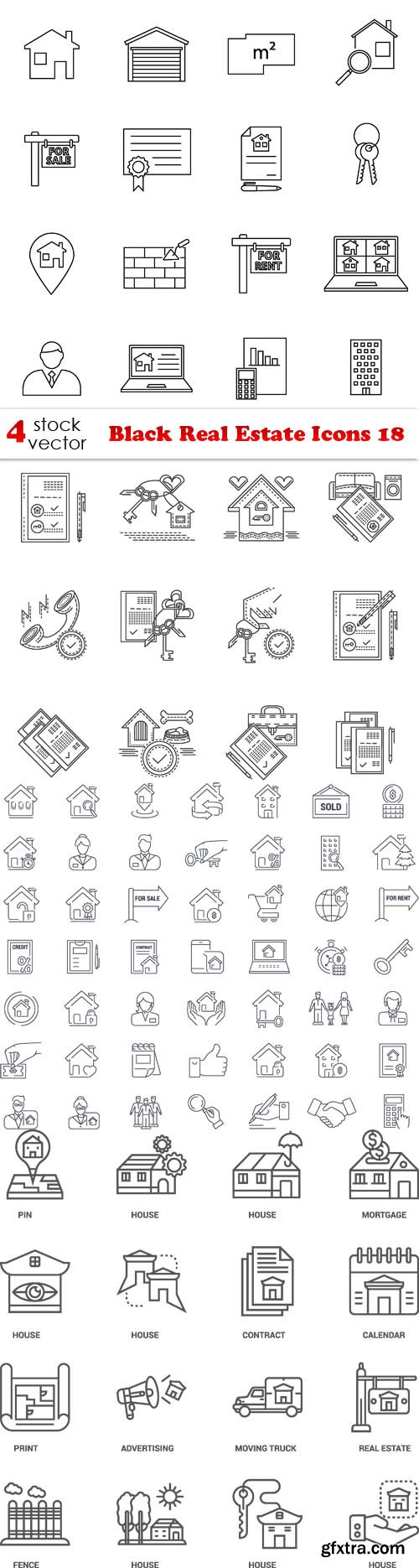 Vectors - Black Real Estate Icons 18