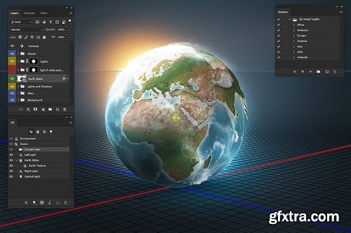 Photoshop 3D World - Earth Globe