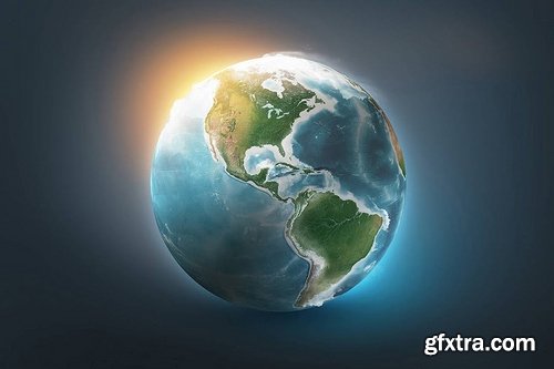 Photoshop 3D World - Earth Globe