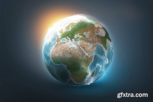 Photoshop 3D World - Earth Globe