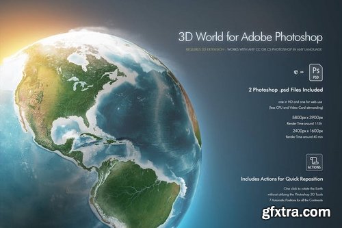 Photoshop 3D World - Earth Globe