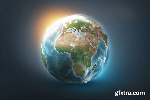 Photoshop 3D World - Earth Globe