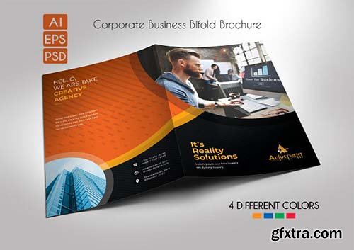 CreativeMarket - Corporate Business Bifold Brochure 3314123