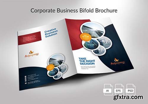 CreativeMarket - Corporate Business Bifold Brochure 3314009