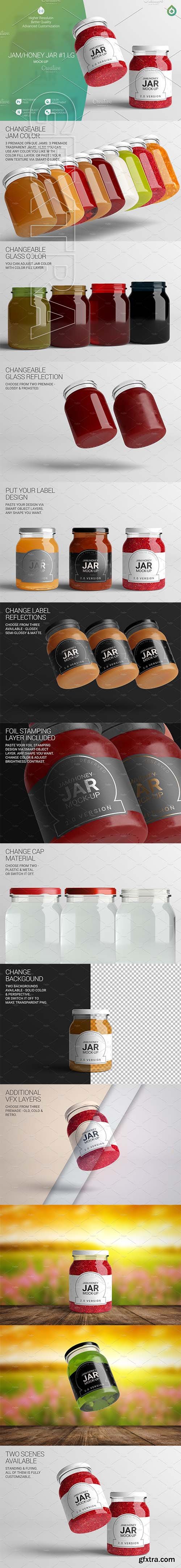 CreativeMarket - Jam Honey Jar LG Mock-Up #1 V2,0 3332012