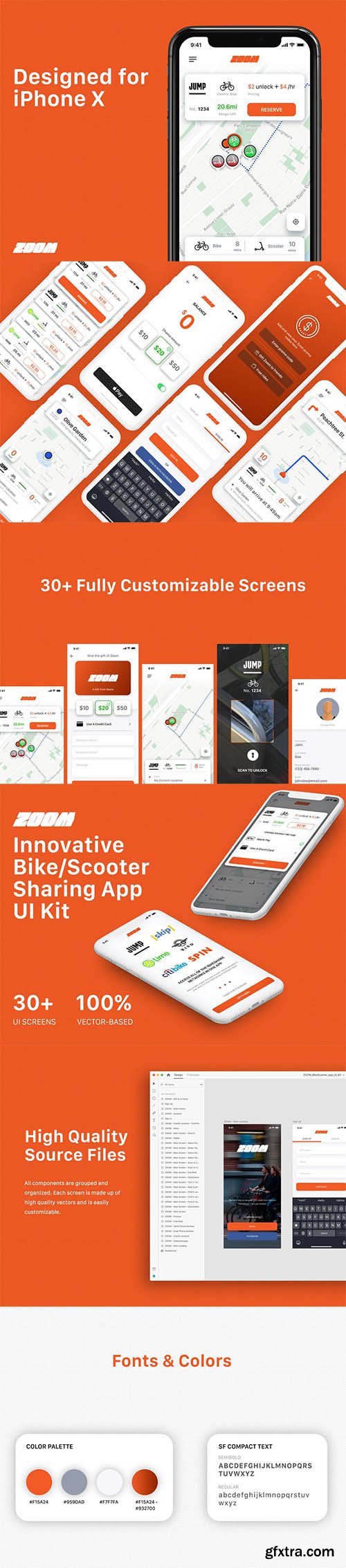 Zoom - Bike/Scooter Sharing UI Kit for iOS