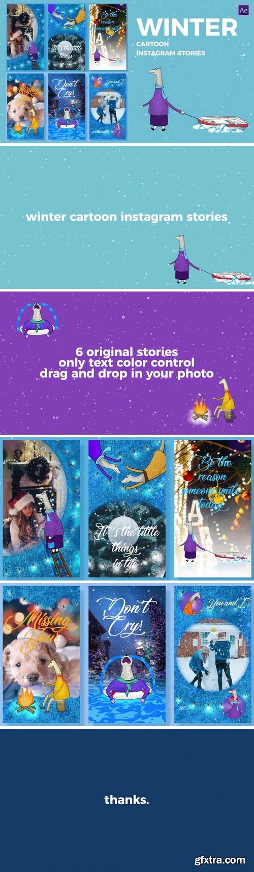 MotionArray - Winter Cartoon Instagram Stories After Effects Templates 160029