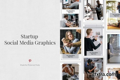 Startup Pinterest Twitter Facebook Instagram Posts Pack and Animated Instagram Stories