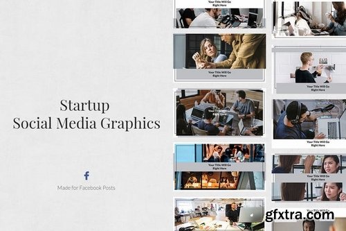 Startup Pinterest Twitter Facebook Instagram Posts Pack and Animated Instagram Stories