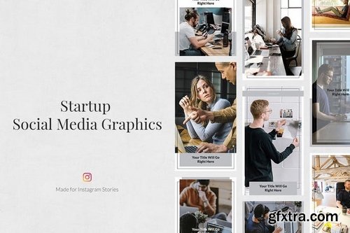 Startup Pinterest Twitter Facebook Instagram Posts Pack and Animated Instagram Stories