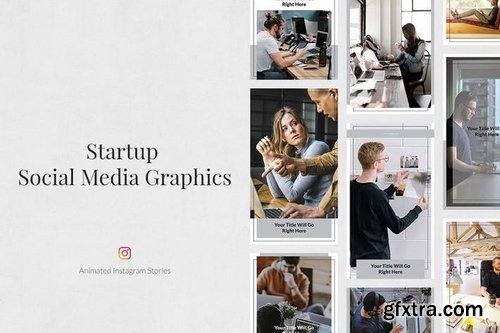 Startup Pinterest Twitter Facebook Instagram Posts Pack and Animated Instagram Stories