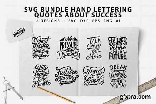 SVG Bundle - Hand Lettering Quotes About Success