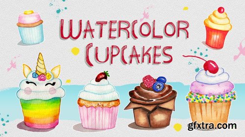 Watercolor Cupcakes