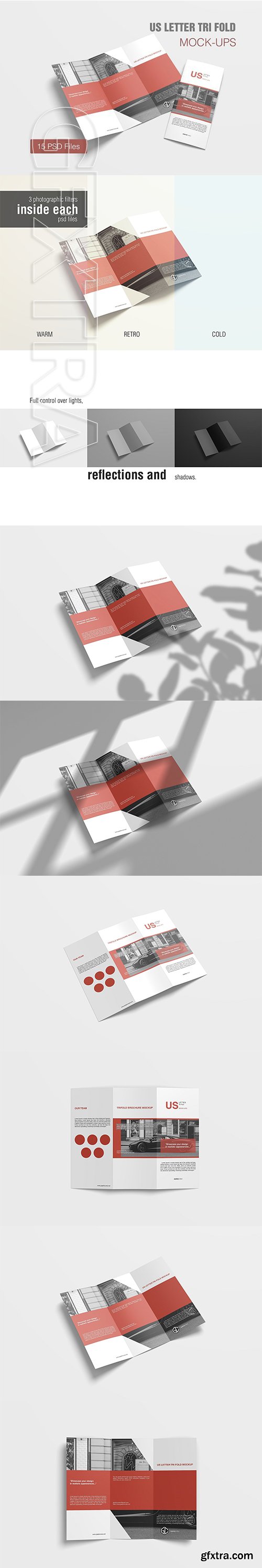 CreativeMarket - US Letter Tri Fold Mockup 3187122