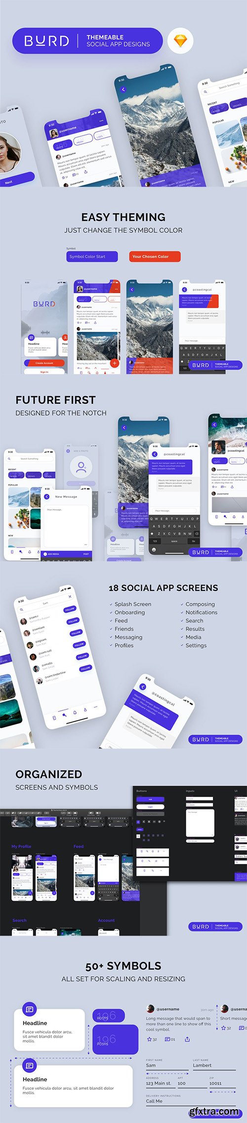 Burd Sketch Social UI Kit