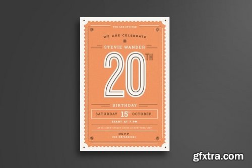 Vintage Birthday Party Invitation Card