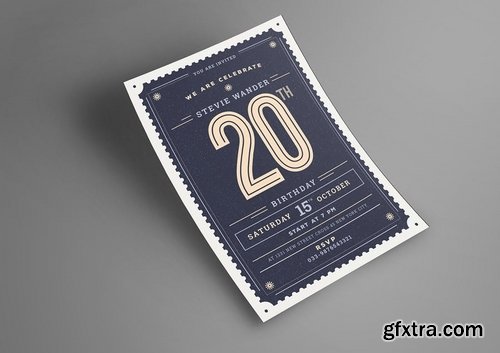 Vintage Birthday Party Invitation Card