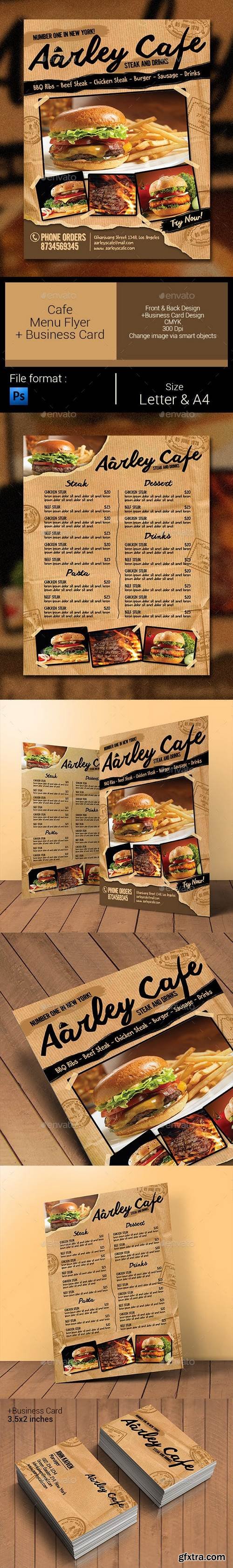 Graphicriver - Cafe Menu Flyer + Business Card 11330096