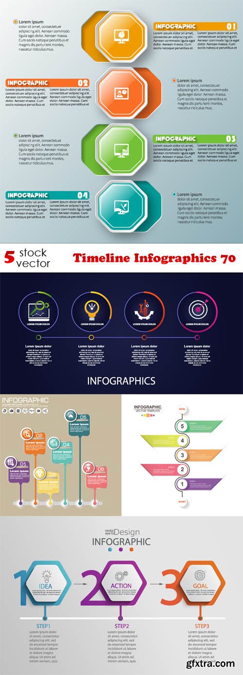 Vectors - Timeline Infographics 70