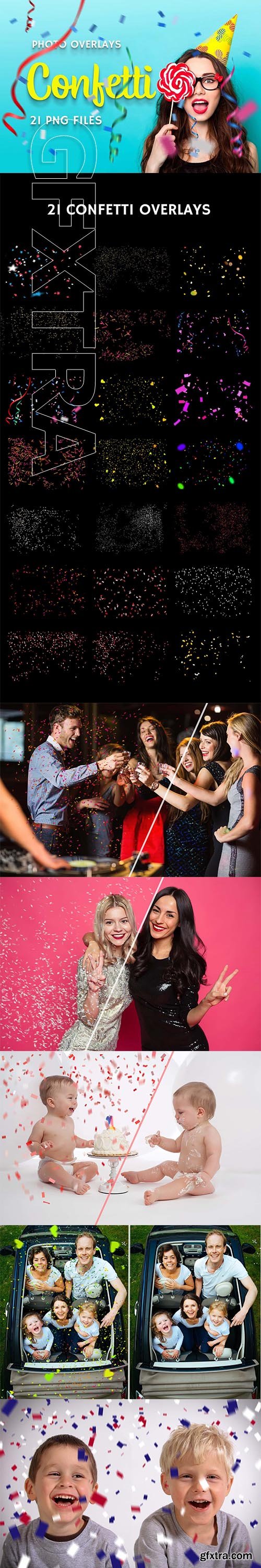 CreativeMarket - 21 Confetti Photo Overlays 3355811