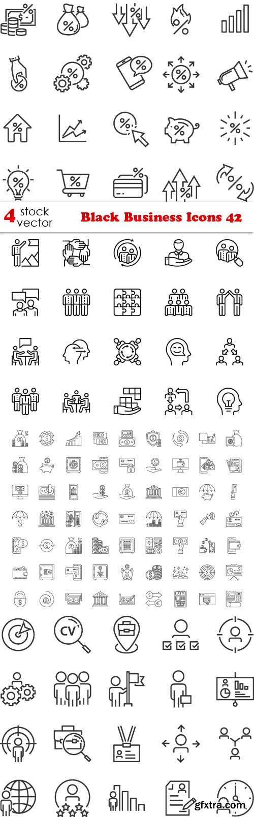 Vectors - Black Business Icons 42