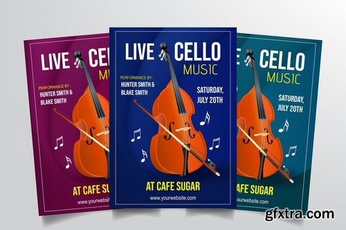 Cello Live Performance Flyer Template