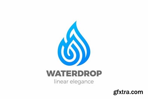 Logo Water Droplet Aqua Drop Waterdrop Fire Flame