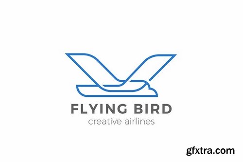 Logo Flying Bird Eagle Geometric style