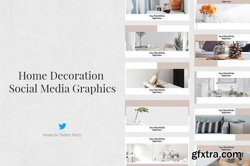 Home Decoration Pinterest Twitter Facebook Instagram Posts Pack and Animated Instagram Stories Pack