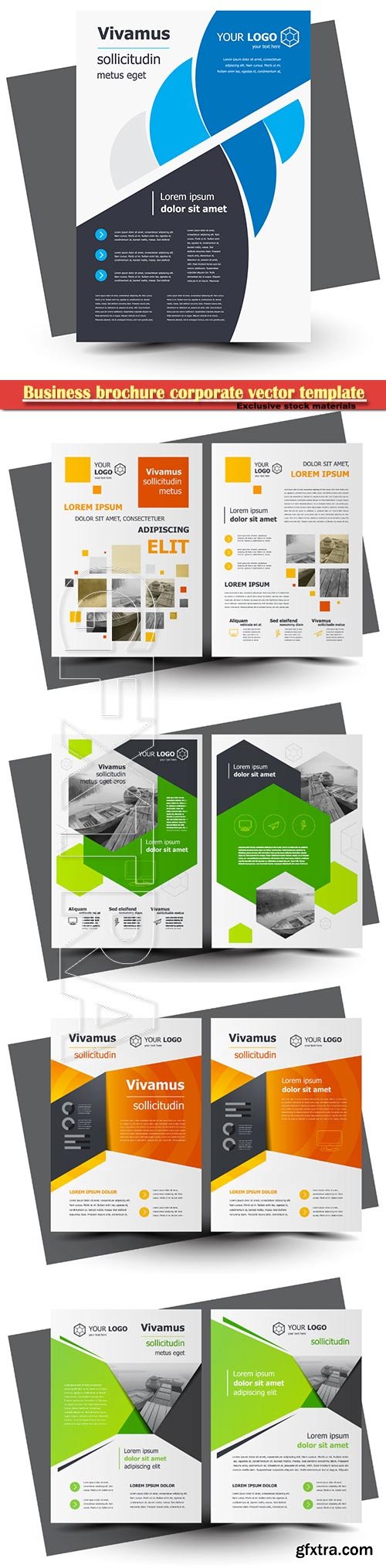 Business brochure corporate vector template, magazine flyer mockup # 5