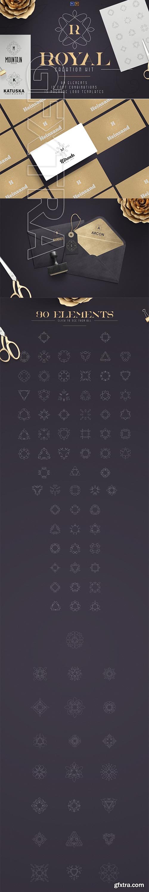 CreativeMarket - Royal Creation Kit - 100+ elements 3362292