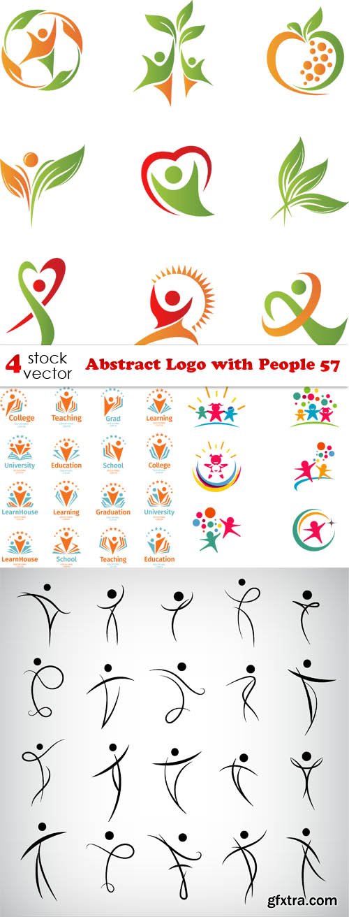 Vectors - Abstract Logo with People 57