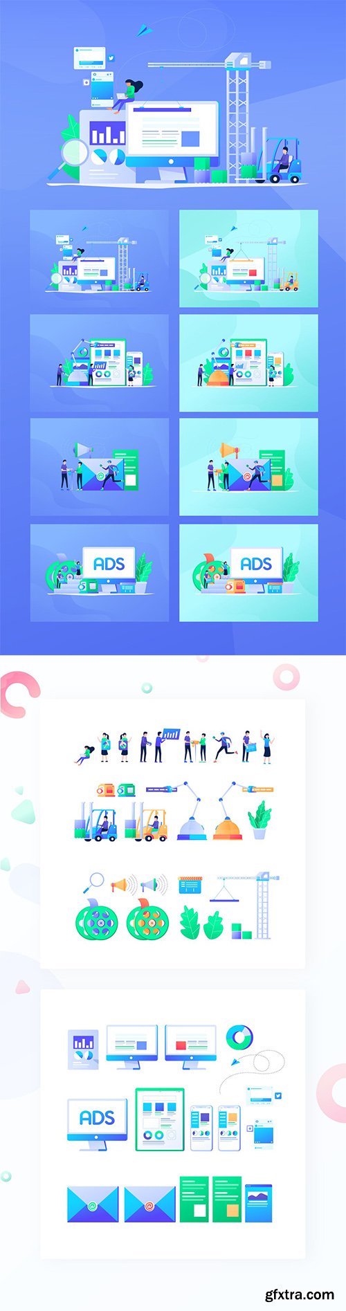 Digital Marketing Flat Design Vol. 01