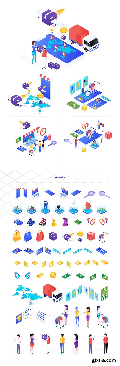 Ecommerce Isometric Illustration 