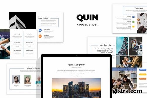 Quin Clean & Minimal Company Google Slides