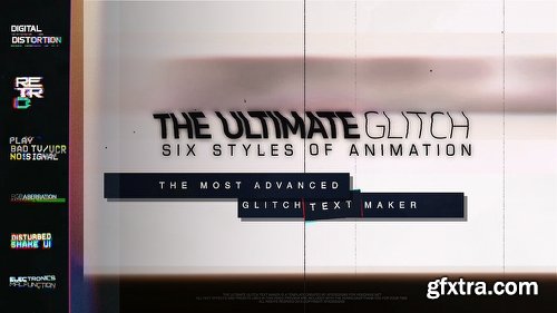 Videohive The Ultimate Glitch Text Maker + 70 Title Animation Presets Pack 23110607