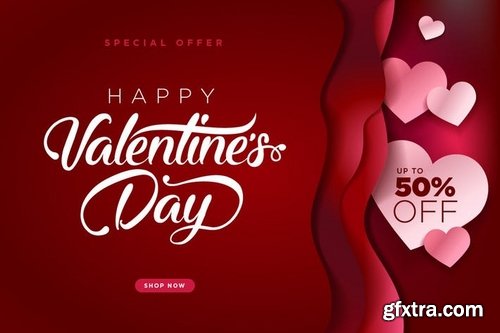 Valentine’s Day Vector Illustration Concepts