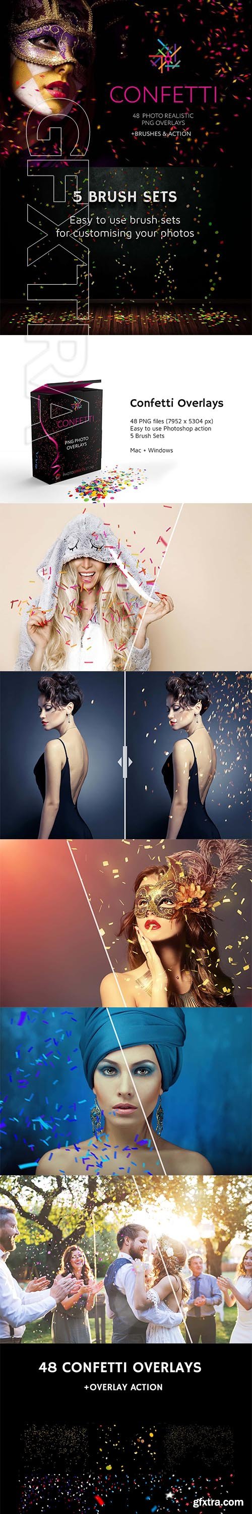 CreativeMarket - 48+ Confetti Photo Overlays 3355789