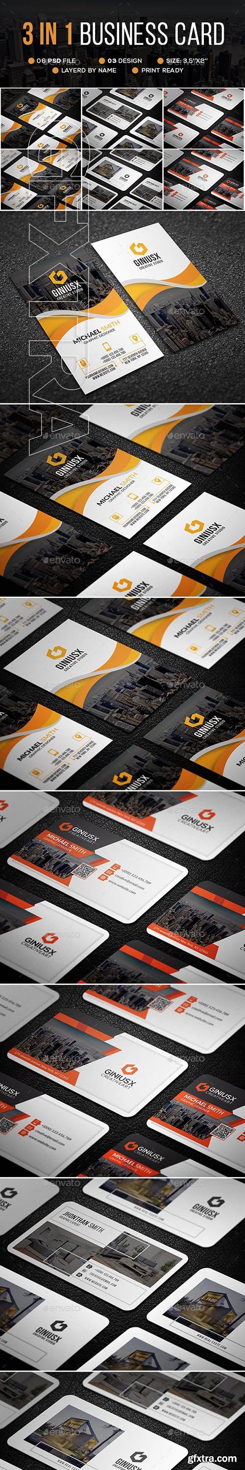 GraphicRiver - 3 in 1 Business Card Bundle 23117698