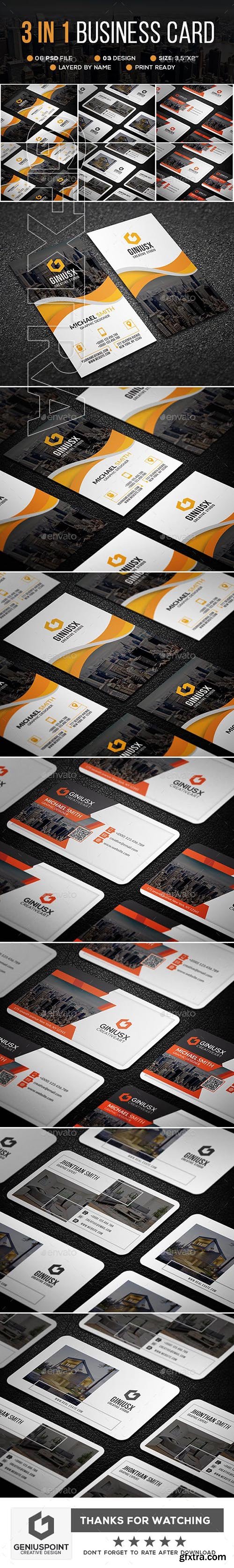 GraphicRiver - 3 in 1 Business Card Bundle 23117698